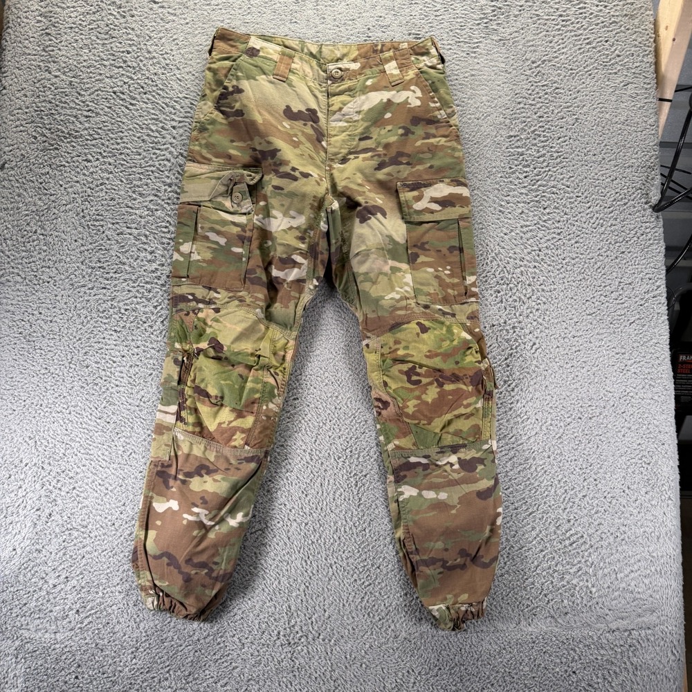 US Army Pant Mens M(32x31) Green Camouflage Ripstop Cargo Jogger Tapered Combat